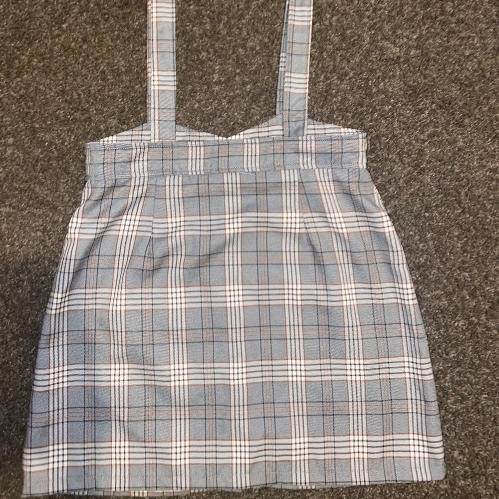 Plaid Print Suspender Skirt Set. Size M. - Picture 3 of 3